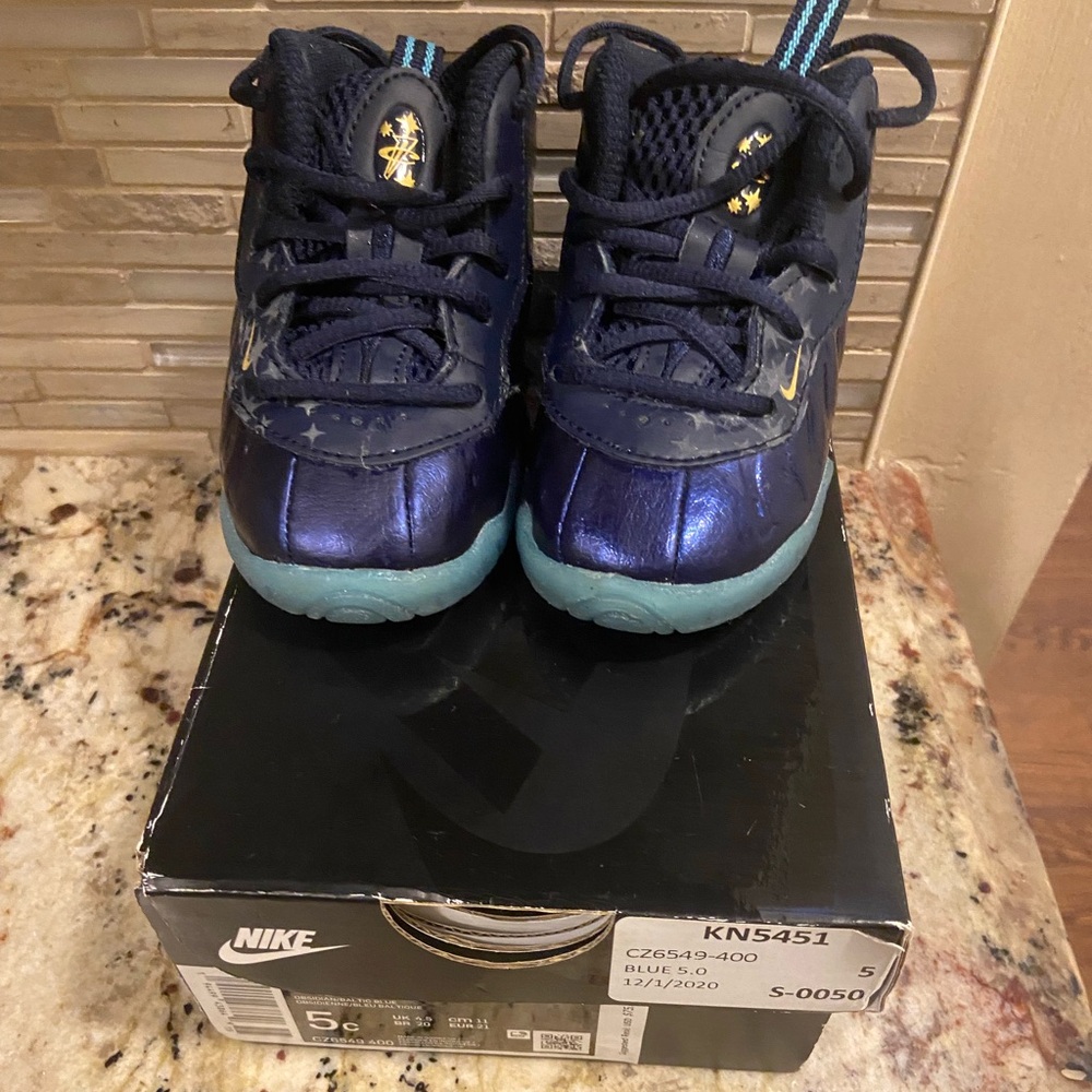 Nike Little Posite Kids Sneakers Obsidian/Baltic Blue
